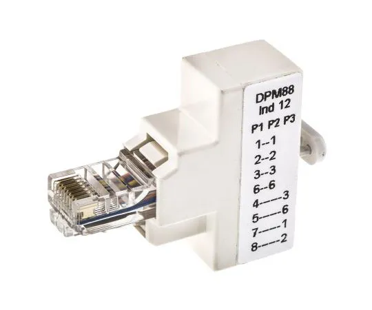 63-7495-08 Decelect Forgos Cat5e RJ45 Female, RJ45 Male Splitter, 3 Port DPM8812
