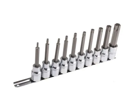 63-7456-03 RS Torx Driver Bit 10 pieces, T20; T25; T27; T30; T40; T45; T50; T55; T60; T70 x 100 mm 262-0303