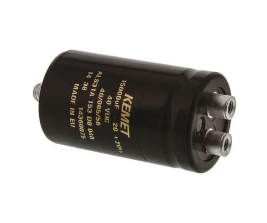 63-7516-92 KEMET 15000μF 40V dc Aluminium Electrolytic Capacitor, Stud Mount 36 x 62mm +85°C 36mm 62mm ALS31A153DB040