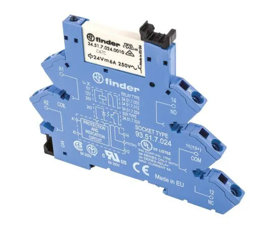 63-7539-25 Finder 24V dc DIN Rail Interface Relay Module, SPDT 38.61.7.024.0050