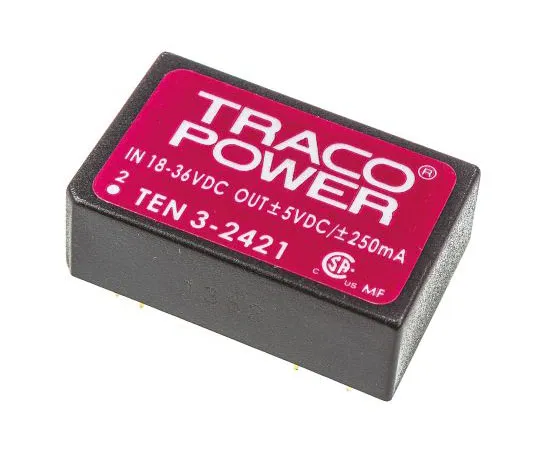 63-7429-25 TRACOPOWER TEN 3 3W Isolated DC-DC Converter Through Hole, Voltage in 18 → 36 V dc, Voltage out ±5V dc TEN 3-2421