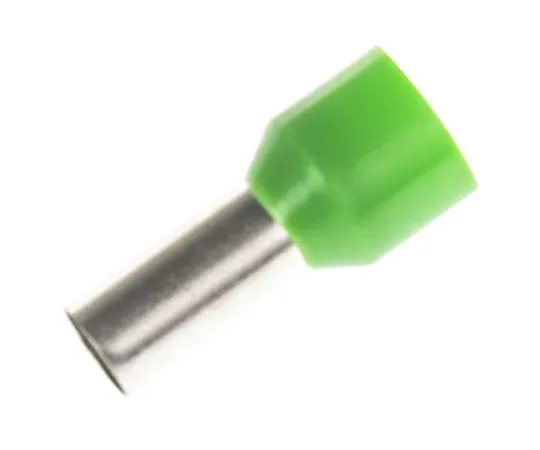 63-7486-25 RS PRO Insulated Crimp Bootlace Ferrule, 12mm Pin Length, 6.2mm Pin Diameter, 16mm² Wire Size, Green 311-7892