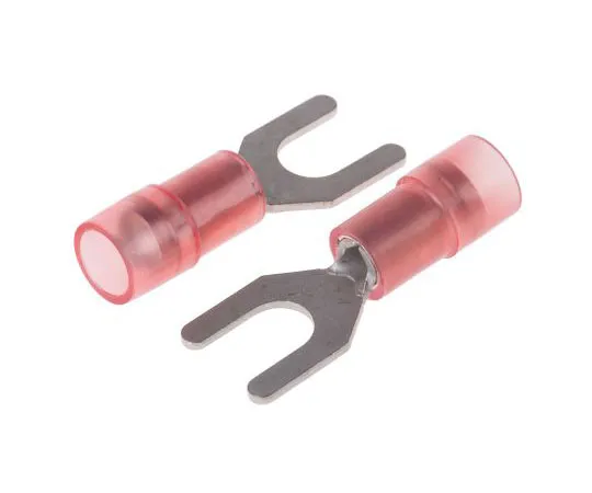 63-7459-81 RS PRO Insulated Crimp Spade Connector, 0.5mm² to 1.5mm², 22AWG to 16AWG, M4.5 (#8) Stud Size Nylon, Red 267-3688