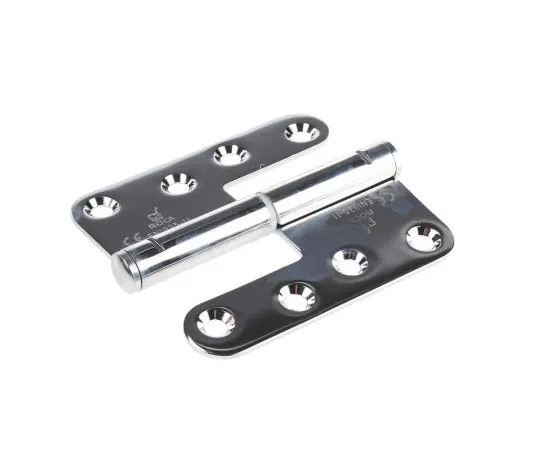 63-7497-01 ROCA Electro Polished Stainless Steel Hinge with a Lift-off Pin Right-Handed Screw, 110mm x 98mm x 3mm 93 08 55