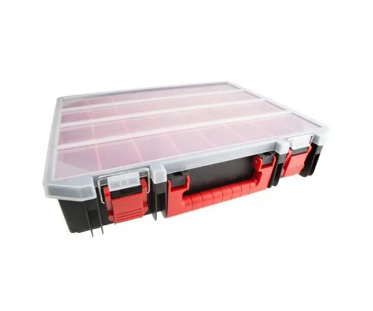 63-7366-76 RS Pro 24 Cell Black, Red Polypropylene Compartment Box, 77 (Inner) mm, 91 (External) mm x 396 (Inner) mm, 416 136-8906