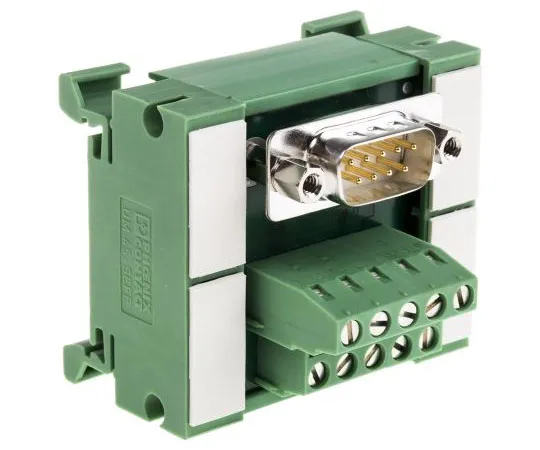 63-7472-34 Phoenix Contact, 9 Pole D-sub Connector, Male Interface Module, DIN Rail Mount 2962777
