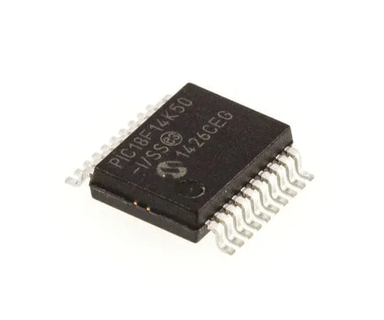 63-7361-71 Microchip PIC18F14K50-I/SS, 8bit PIC Microcontroller, 48MHz, 16 kB, 256 B Flash, 20-Pin SSOP PIC18F14K50-I/SS