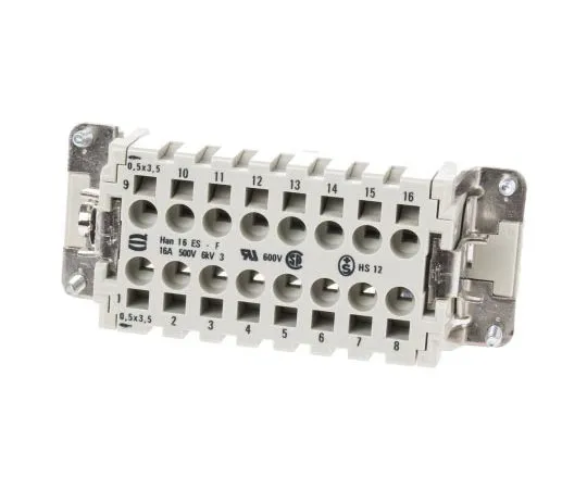 63-7397-91 Han ES Series size 16 B Connector Insert, Female, 16 Way, 16A, 500 V 9330162716