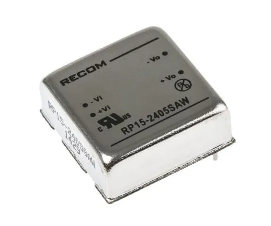 63-7356-87 Recom RP15 AW 15W Isolated DC-DC Converter Through Hole, Voltage in 9 → 36 V dc, Voltage out 5V dc RP15-2405SAW