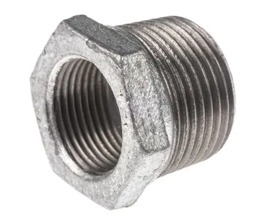 63-7443-87 Georg Fischer Malleable Iron Fitting Reducer Bush, 1 in BSPT Male (Connection 1), 3/4 in BSPP Female (Connection 2) 770241227