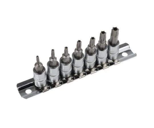 63-7455-95 RS Pro Torx Driver Bit 7 pieces, T10, T15, T20, T25, T30, T40, T8 262-0224