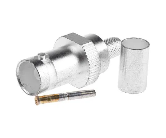 63-7521-63 TE Connectivity Straight 75Ω Cable Mount BNC Connector, jack, Silver, Crimp Termination, URM 70 1-1478061-0