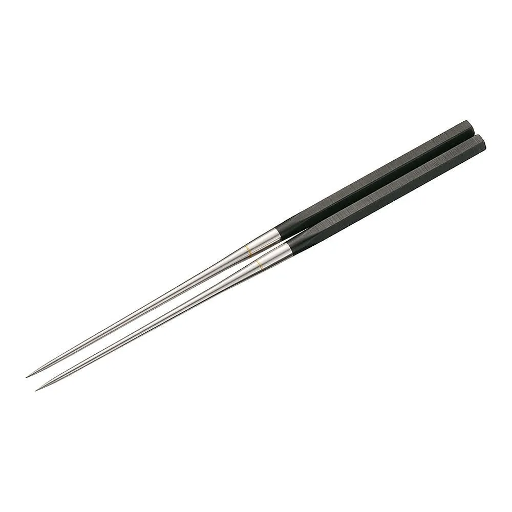 62-6471-39 Genuine Grilled Stainless Steel Black Plywood Hex Handle Mounting Chopsticks 2113 135 mm