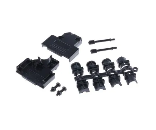 63-7490-19 MH Connectors MHD45PPK Series ABS Angled D-sub Connector Backshell, 15 Way, Strain Relief MHD45PPK15-K