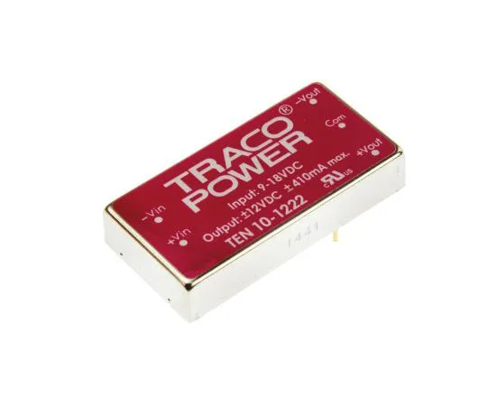 63-7443-27 TRACOPOWER TEN 10 10W Isolated DC-DC Converter Through Hole, Voltage in 9 → 18 V dc, Voltage out ±12V dc TEN 10-1222