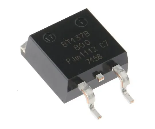 63-7473-38 BT137B-800,118 8A, 800V, TRIAC, Gate Trigger 1.5V 70mA, 3-pin, Surface Mount, D2PAK (TO-263) WeEn Semiconductors Co., BT137B-800F,118