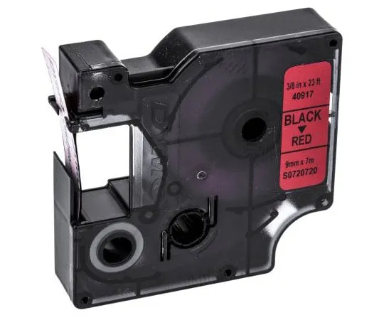 63-7421-09 Dymo Black on Red Label Printer Tape, 9 mm Width, 7 m Length S0720720