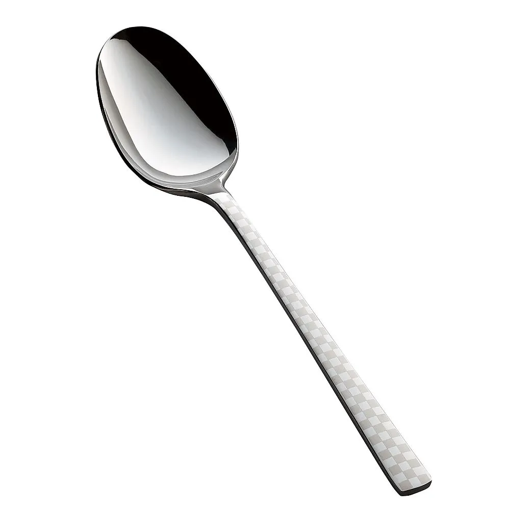 62-6720-61 (18-8) Aurora Ichimatsu White Dessert Spoon MX-7