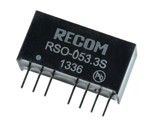 63-7356-62 Recom RSO 1W Isolated DC-DC Converter Through Hole, Voltage in 4.5 → 9 V dc, Voltage out 3.3V dc RSO-053.3S