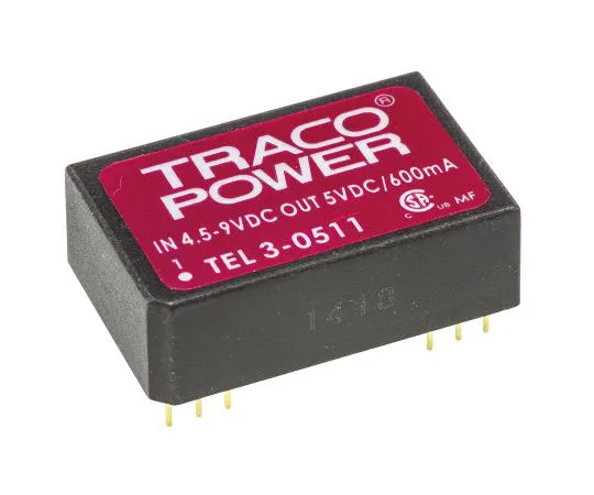 63-7524-51 TRACOPOWER TEL 3 3W Isolated DC-DC Converter Through Hole, Voltage in 4.5 → 9 V dc, Voltage out 5V dc TEL 3-0511