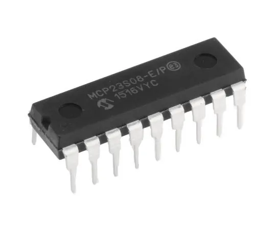 63-7355-58 Microchip MCP23S08-E/P, 8-Channel I/O Expander 10MHz, SPI, 18-Pin PDIP MCP23S08-E/P