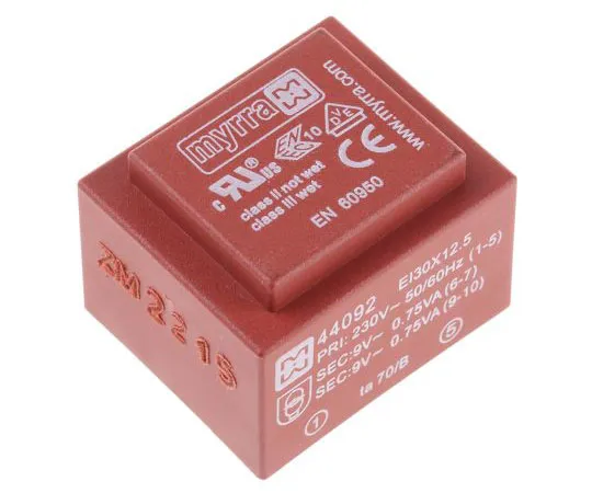 63-7398-72 9V ac 2 Output Through Hole PCB Transformer, 1.5VA 44092