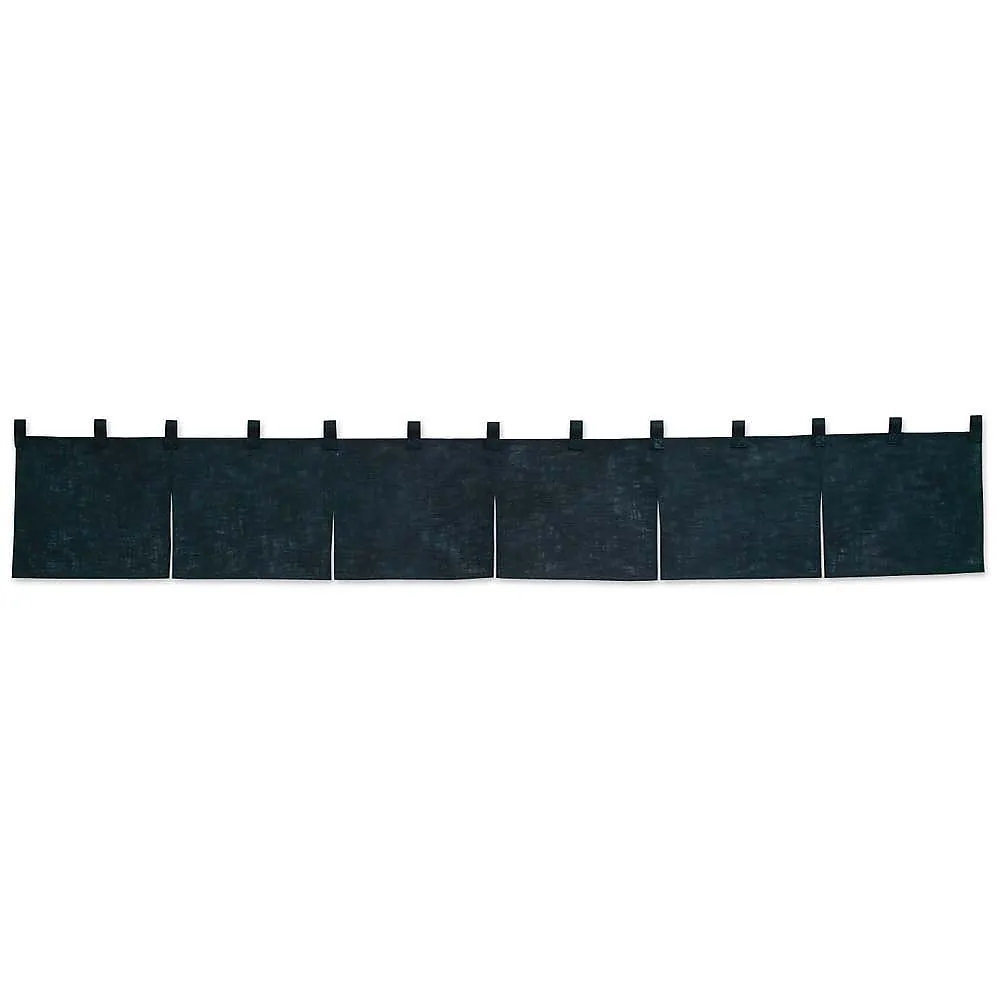 62-6319-07 Counter Noren Cotton Linen Plain Black 001-09