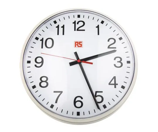 63-7510-04 RS PRO White Wall Clock, 320mm 366-3137