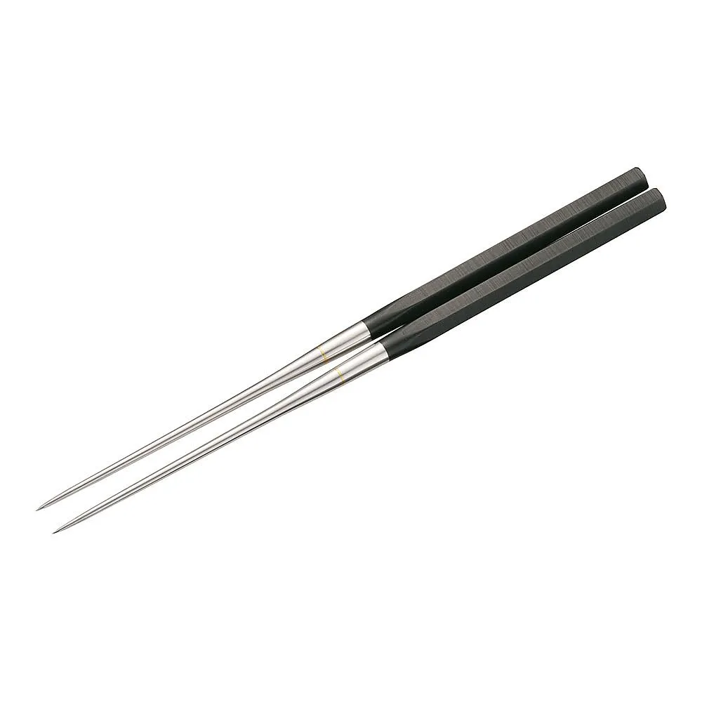 62-6471-38 Genuine Grilled Stainless Steel Black Plywood Hex Handle Mounting Chopsticks 2112 120 mm