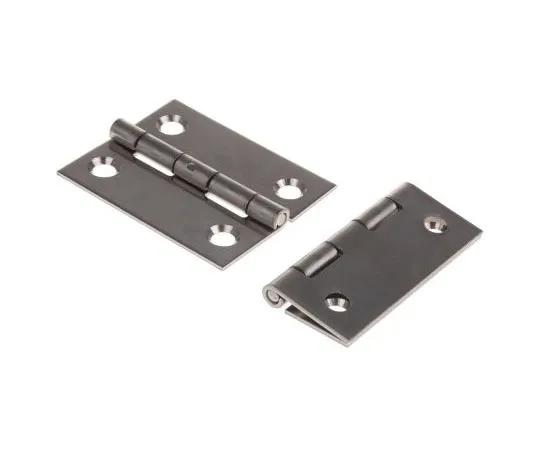 63-7460-92 Pinet Raw Stainless Steel Hinge with a Fixed Pin Screw, 50mm x 40mm x 1.2mm 52-1-3592