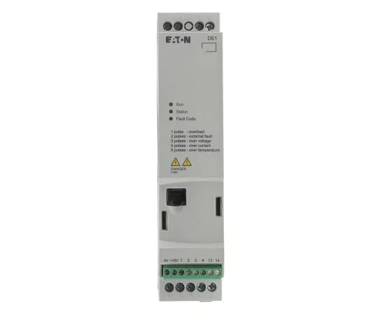 63-7388-67 Eaton Variable Speed Starter, 1-Phase In, 60Hz Out 1.5 kW, 230 V ac with EMC Filter, 7 A DE11, IP20 180654 & DE11-127D0FN-N20N