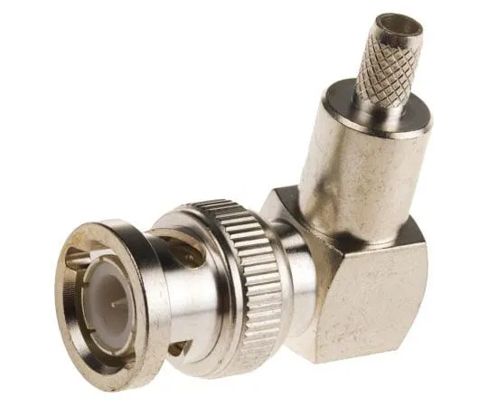 63-7521-66 TE Connectivity Right Angle 50Ω Cable Mount BNC Connector, Plug, Silver, Crimp Termination, RG141 A/U, RG58 C/U 1-1478075-0