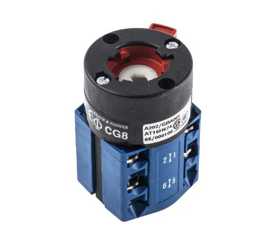 63-7485-91 Kraus & Naimer, 3P 2 Position 60° Rotary Switch, 690 V, 20 A, Rotary Knob Actuator CG8A202/GBA001*FT