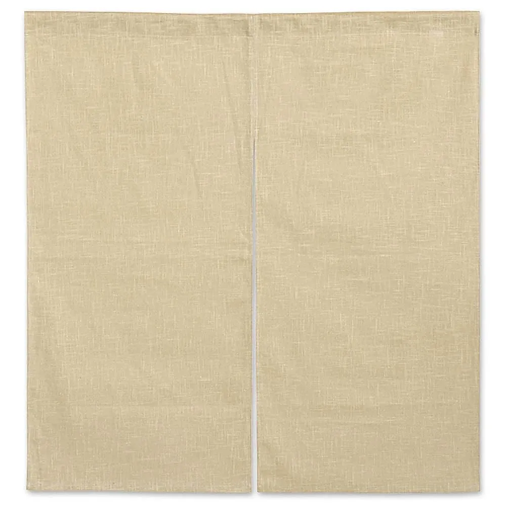 62-6318-83 Half Noren Cotton Linen Plain Beige 001-04
