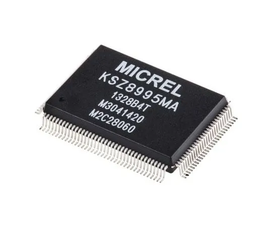63-7358-82 Micrel Ethernet Switch, MII/SNI, 10 Mbps, 100 Mbps 1.8 V, 2.5 V, 3.3 V, 128-Pin PQFP KSZ8995MA