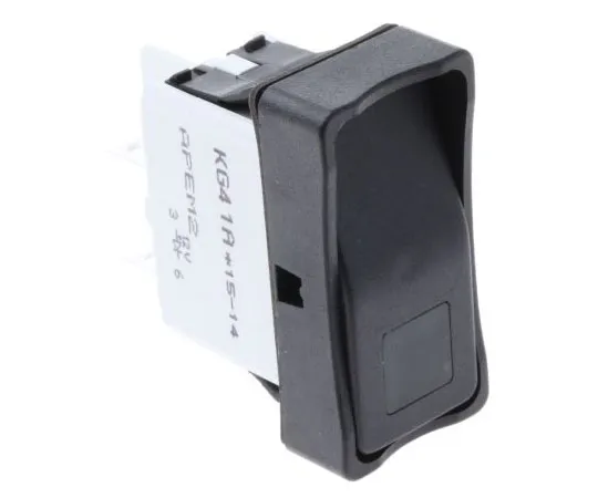 63-7525-75 APEM Illuminated Double Pole Single Throw (DPST), Latching Rocker Switch Panel Mount KG412A2XEA26X3
