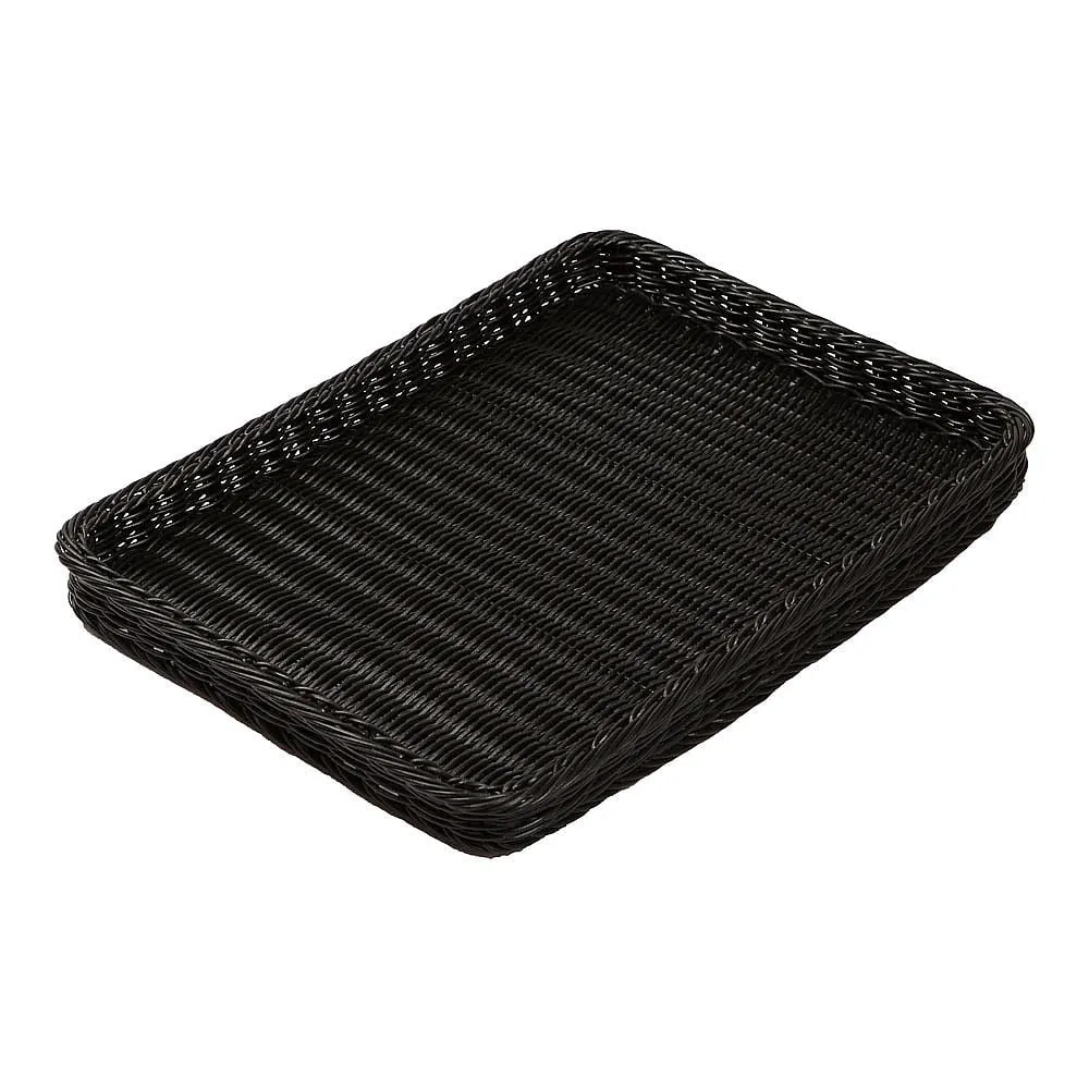 62-6582-36 PP Bakery Basket Thin Type 30 Black BB-4030-BK
