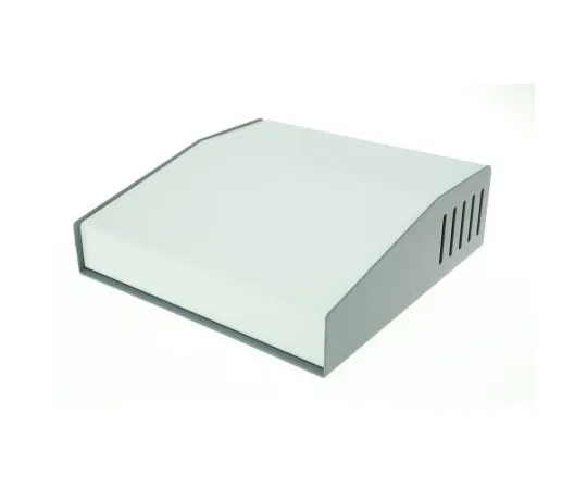 63-7412-89 Hammond 500, Sloped Front, Aluminium, Steel, 180 x 180 x 58mm Desktop Enclosure, Grey 500-0930