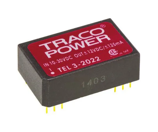 63-7540-95 TRACOPOWER TEL 3 3W Isolated DC-DC Converter Through Hole, Voltage in 10 → 30 V dc, Voltage out ±12V dc TEL 3-2022