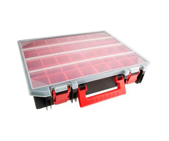 63-7366-77 RS Pro 48 Cell Black, Red Polypropylene Compartment Box, 77 (Inner) mm, 91 (External) mm x 396 (Inner) mm, 416 136-8907