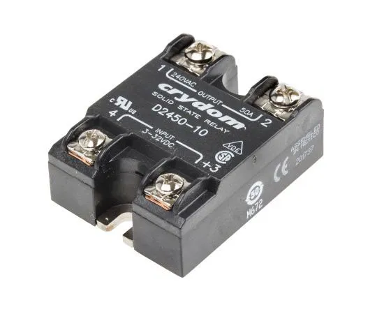 63-7471-46 Sensata / Crydom 50 A rms Solid State Relay, Instantaneous, Panel Mount, SCR, 280 V rms Maximum Load D2450-10