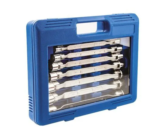 63-7519-30 RS PRO 10 Piece Chrome Vanadium Steel Box Wrench Set 388-3735