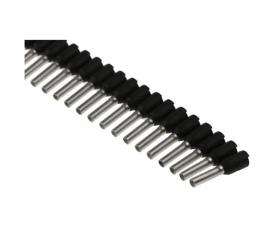 63-7421-70 Weidmuller Insulated Crimp Bootlace Ferrule, 8mm Pin Length, 1.7mm Pin Diameter, 1.5mm² Wire Size, Black 900435