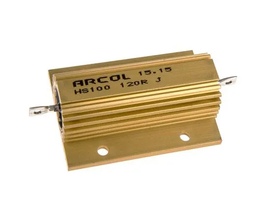 63-7449-83 Arcol HS100 Series Aluminium Ho***d Axial Wire Wound Panel Mount Resistor, 120Ω ±5% 100W HS100 120R J