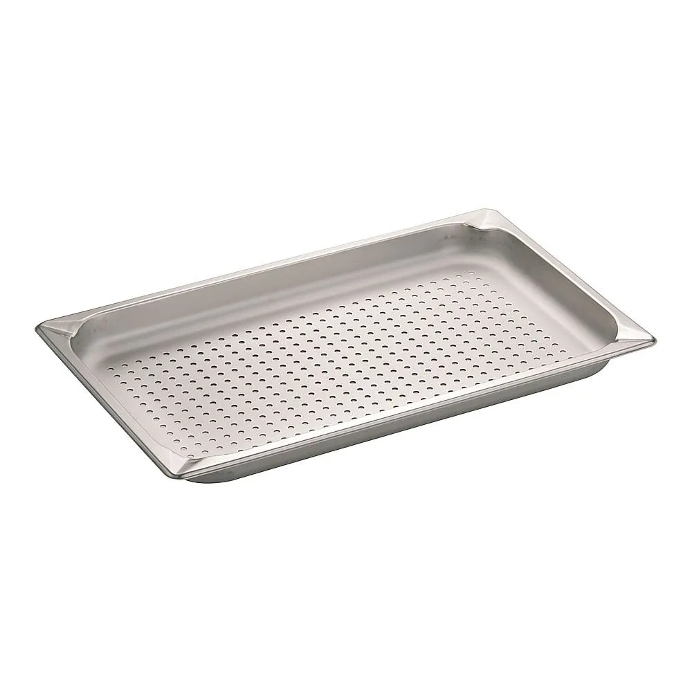 62-6360-68 KINGO Stainless Steel Hole Hotel Pan 1/1 x 40 11040PS