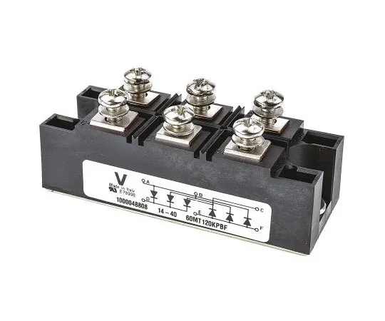 63-7523-02 Vishay VS-60MT120KPBF, 3-phase Bridge Rectifier Module, 60A 1200V, 6-Pin INT-A-PAK VS-60MT120KPBF