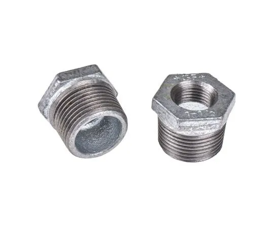 63-7443-86 Georg Fischer Malleable Iron Fitting Reducer Bush, 1 in BSPT Male (Connection 1), 1/2 in BSPP Female (Connection 2) 770241226