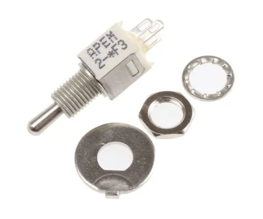 63-7512-23 APEM Single Pole Single Throw (SPST) Toggle Switch, (On)-Off-(On), Panel Mount ZL37S0101
