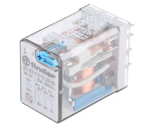 63-7472-11 Finder55 Series 3PDT Non-Latching Relay Plug In, 12V dc Coil, 10A 55.33.9.012.0010