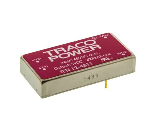 63-7524-81 TRACOPOWER TEN 12 12W Isolated DC-DC Converter Through Hole, Voltage in 18 → 75 V dc, Voltage out 5V dc TEN 12-4811